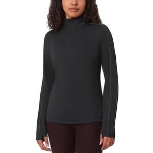 Mondetta Ladies' Quarter-Zip Pullover, Zippered Pockets, Black, Large NWT